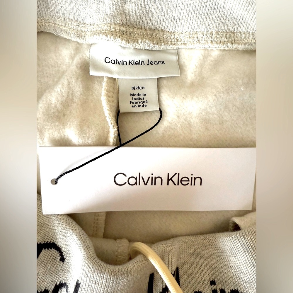 2 PC Calvin Klein LOGO TAPE KNIT FULL ZIP HOODIE & JOGGER SET SZ.M - Picture 15 of 16